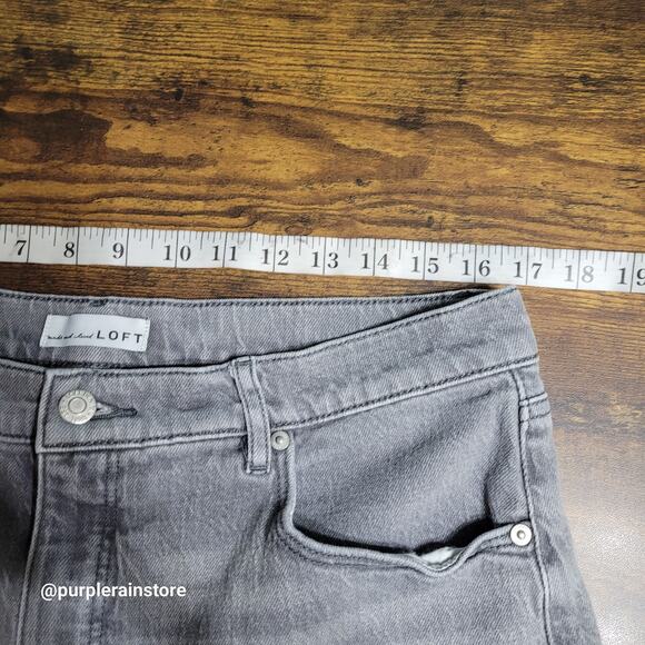 Loft Jeans Size 14 Straight Crop High Rise Tummy Control Stretch Denim - Picture 6 of 12
